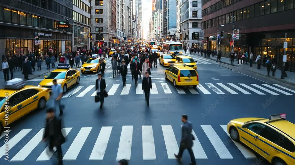 Busy New York City Street