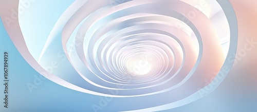 Abstract spiral design with soft colors and light at the center.