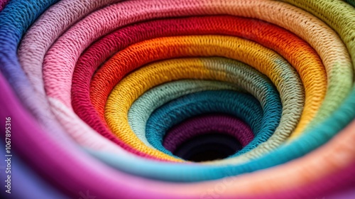 Colorful Rope Texture Abstract Background   Spiral  Rainbow   Woven   Circular   Fiber   A
