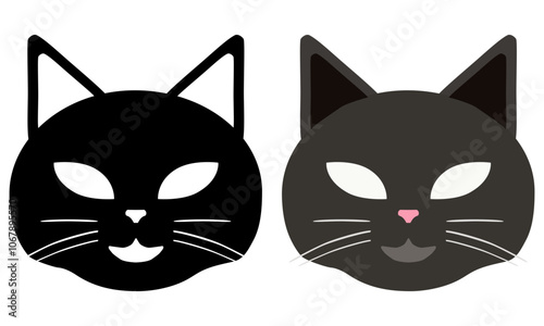 Minimalist black head cat vector. Cat icon.