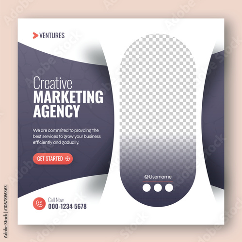 Digital marketing social media post web banner template	