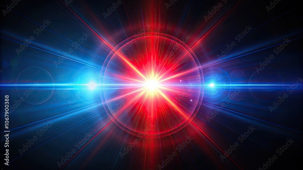 Real red and blue optical lens flare on black background, lens flare, red, blue, optical, glowing, vibrant Real red and blue optical lens flare on black background, lens flare, red, blue, optical, glowing, vibrant