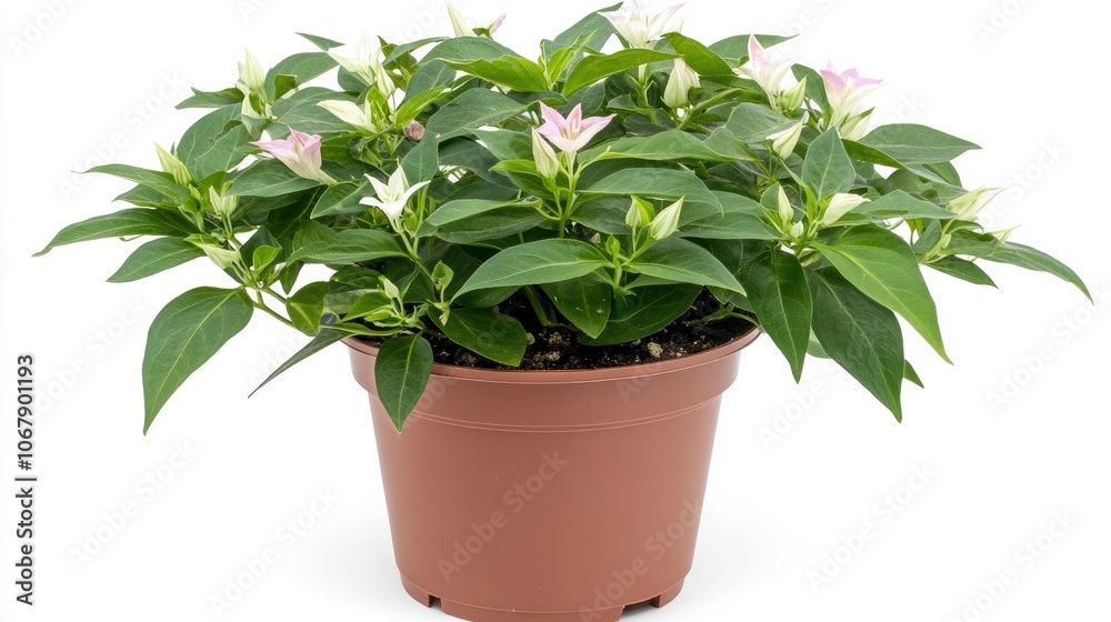 Beautiful plant with delicate flowers in a pot Beautiful plant with delicate flowers in a pot