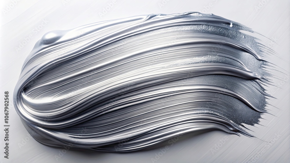 Shiny liquid silver metallic paint stroke creating a glossy smudged metal texture , silver, metallic, acrylic, paint, stroke Shiny liquid silver metallic paint stroke creating a glossy smudged metal texture , silver, metallic, acrylic, paint, stroke