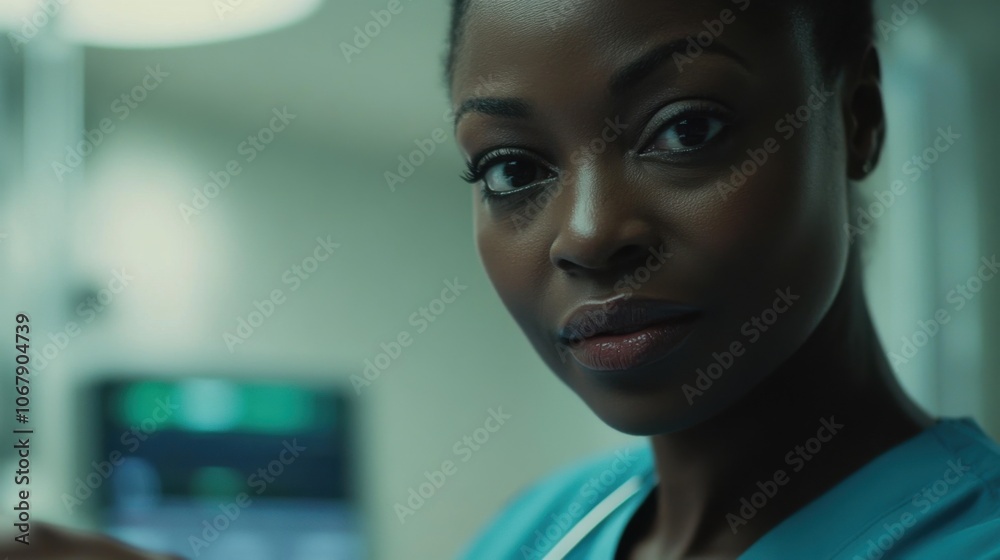 Caring Nurse Assisting Patient with Compassionate Expression