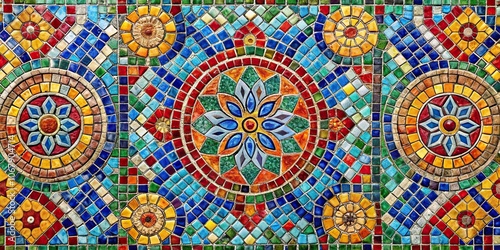 Colorful and artistic pattern mosaic street tile, mosaic, street tile, colorful, artistic, pattern, design, tile