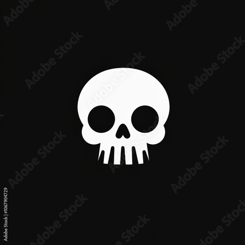 Cute cartoon skull symbol logo icon. The decoration element for Halloween.