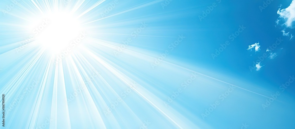 Bright sunlight radiating against a clear blue sky. Bright sunlight radiating against a clear blue sky.