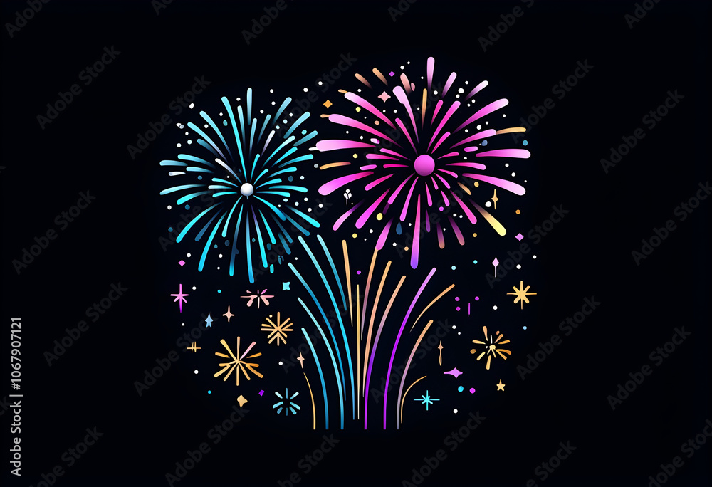 fireworks against a black background, Fireworks Icon fireworks against a black background, Fireworks Icon