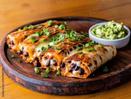 Wallpaper Mural Crispy Black Bean Enchiladas with Cheese and Guacamole Torontodigital.ca