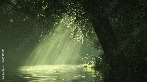 Shadows of Immorality: Serene Lakeside Reflections with Dark Secrets