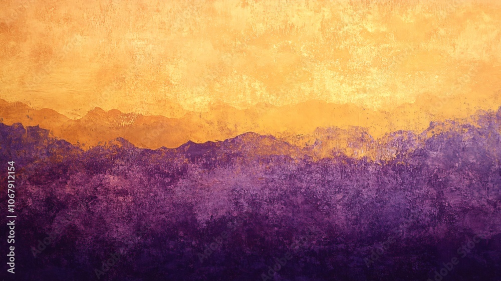 Abstract Sunset Landscape with Yellow and Purple Hues Abstract Sunset Landscape with Yellow and Purple Hues