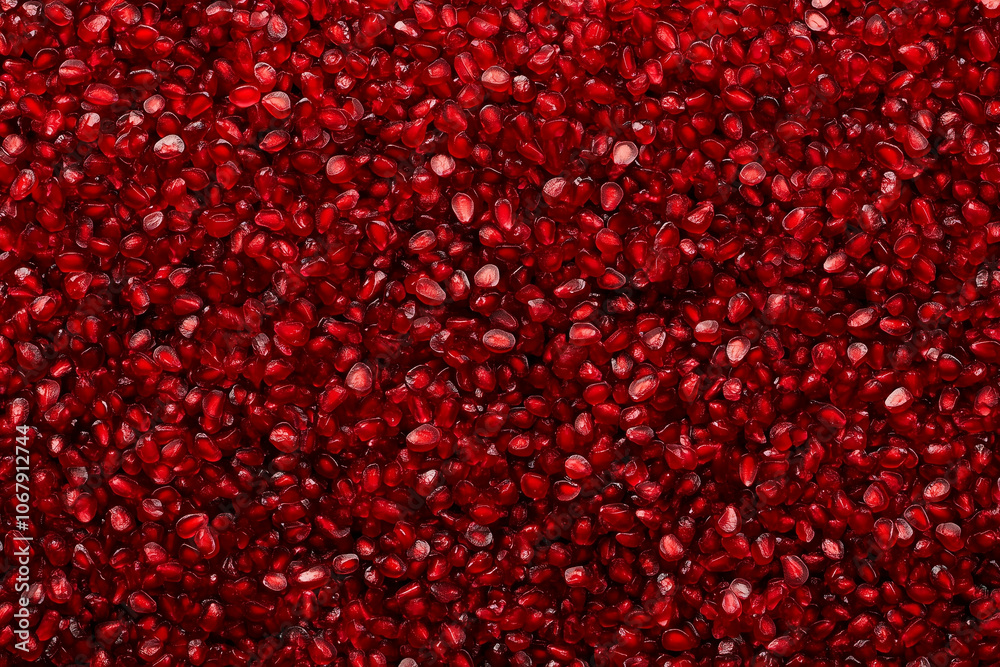 a close-up view of numerous pomegranate seeds. The seeds are red, glossy, and have a translucent appearance, revealing their juicy and succulent nature. a close-up view of numerous pomegranate seeds. The seeds are red, glossy, and have a translucent appearance, revealing their juicy and succulent nature.