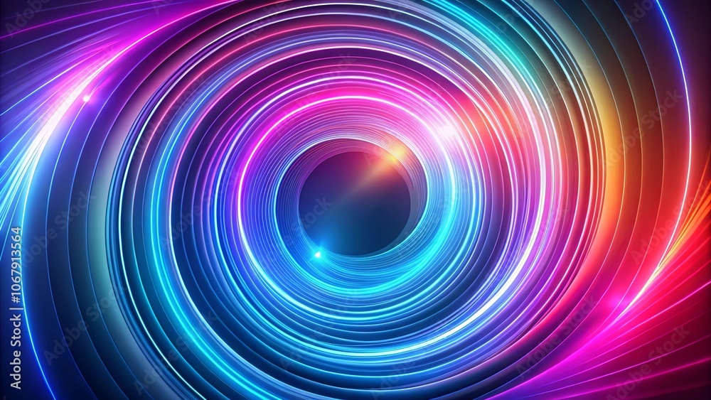 A swirling abstract composition of glowing neon lines, forming vibrant concentric circles, creating a mesmerizing and colorful visual experience. A swirling abstract composition of glowing neon lines, forming vibrant concentric circles, creating a mesmerizing and colorful visual experience.