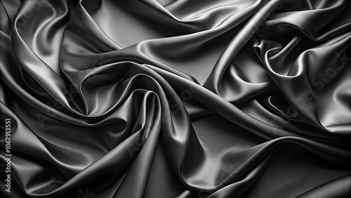 soft black waves background with elegant satin ripples , black, waves, background, silk, crumples