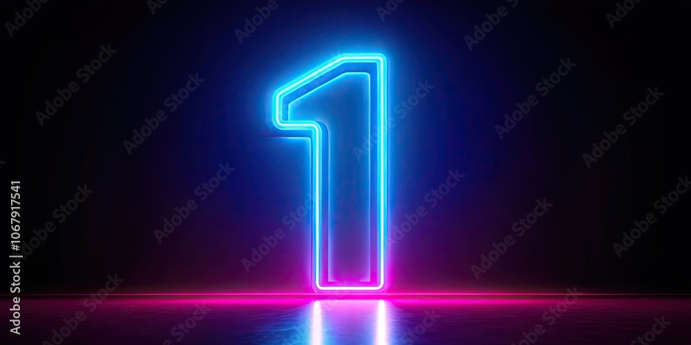 render of glowing number one in dark with pink and blue neon lights, render, glowing, number one, dark, pink, blue render of glowing number one in dark with pink and blue neon lights, render, glowing, number one, dark, pink, blue