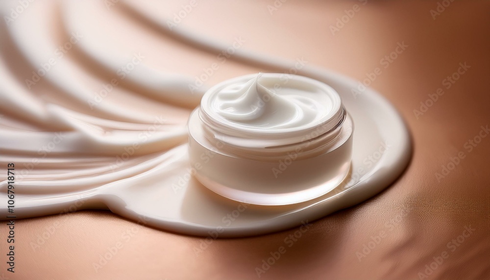 Smooth texture of skin care cosmetic cream