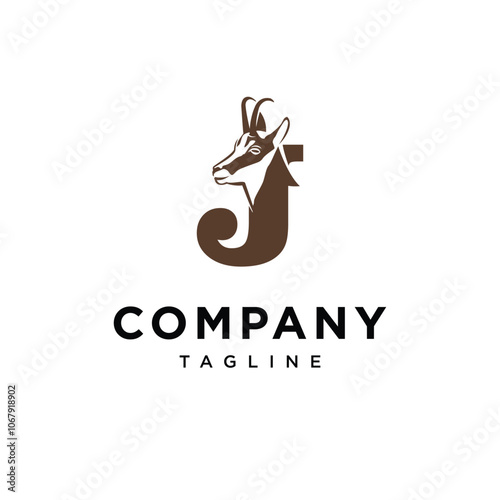 Letter J Chamois logo icon vector