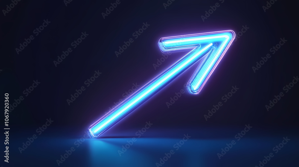 Blue color arrow points to the right. glowing neon arrow direction on lack background. arrows direction and swipe up arrow. Neon. Illustration Blue color arrow points to the right. glowing neon arrow direction on lack background. arrows direction and swipe up arrow. Neon. Illustration