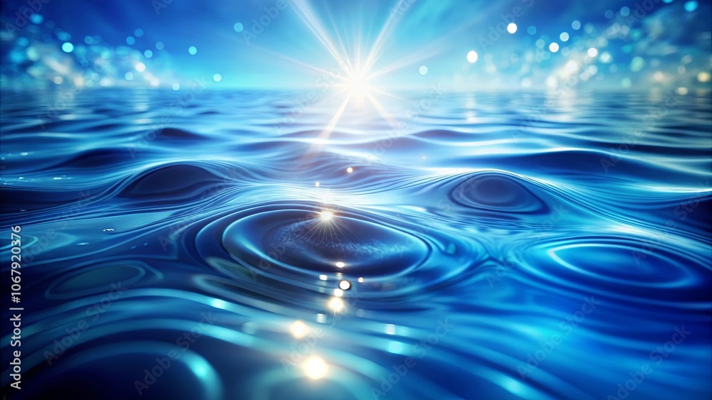 Serene Ripples of a Sun-Kissed Ocean Surface, a Visual Symphony of Tranquility and Light