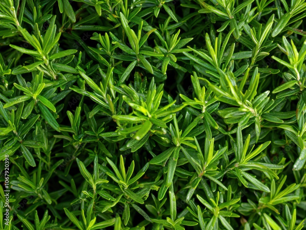 Detailed Close-Up of Vibrant Green Rosemary Sprigs Detailed Close-Up of Vibrant Green Rosemary Sprigs