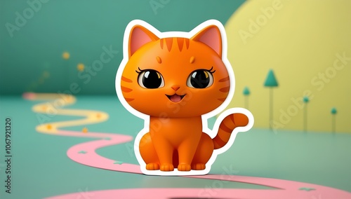 Wallpaper Mural Cute orange cat Torontodigital.ca