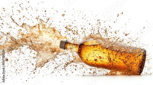 Obraz na plátně Capture the refreshing burst of bright energy drink with dynamic splash effects