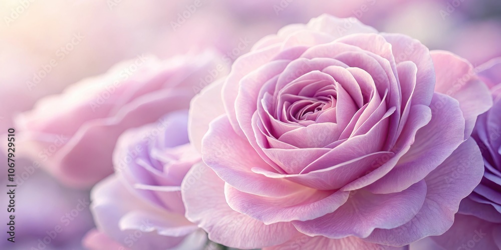 Close-up of a delicate pink rose with soft, layered petals, showcasing the beauty and elegance of nature's artistry Close-up of a delicate pink rose with soft, layered petals, showcasing the beauty and elegance of nature's artistry