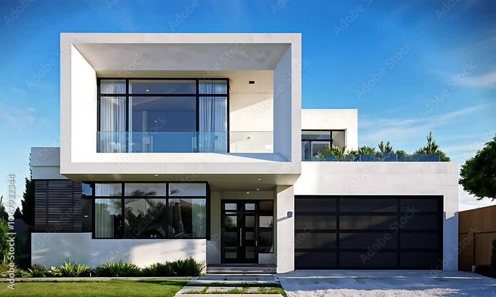 Spacious Modern House with Glass Windows Spacious Modern House with Glass Windows