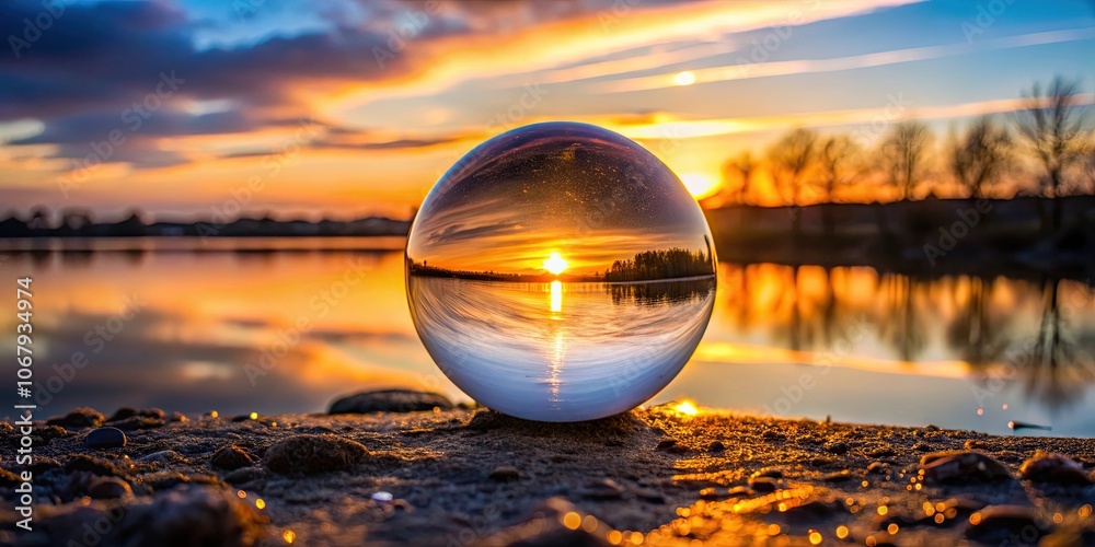 Illuminated glass orb casting a warm glow in the dusk , glass, orb, illuminated, glow, dusk, twilight, sphere, reflection Illuminated glass orb casting a warm glow in the dusk , glass, orb, illuminated, glow, dusk, twilight, sphere, reflection