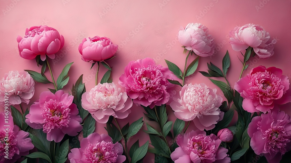 A beautiful pink and purple peonies pattern, designed as a floral backdrop for greeting cards, wedding posters, or Valentine’s Day banners with ample space for text A beautiful pink and purple peonies pattern, designed as a floral backdrop for greeting cards, wedding posters, or Valentine’s Day banners with ample space for text