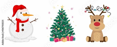 christmas reindeer with ribbon