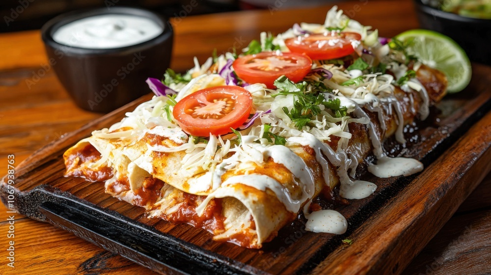 Fresh Honduran Enchiladas with Cabbage and Tomato Slices Fresh Honduran Enchiladas with Cabbage and Tomato Slices