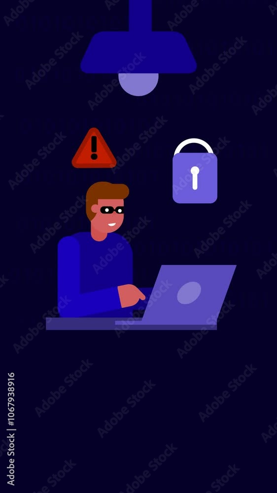animated concept of hacker stealing data animated concept of hacker stealing data