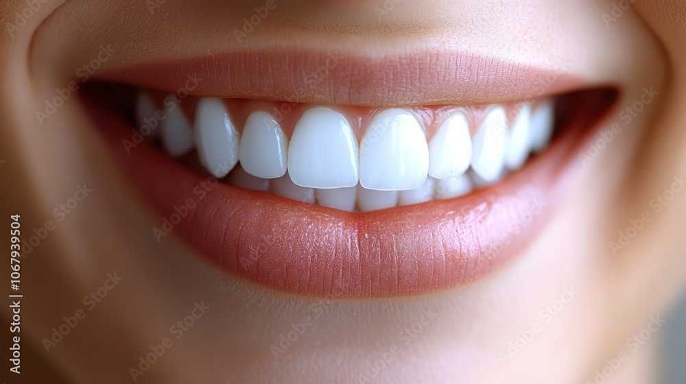 A bright, beautiful smile after a teeth-whitening procedure, highlighting dental care and services with a clean background.
