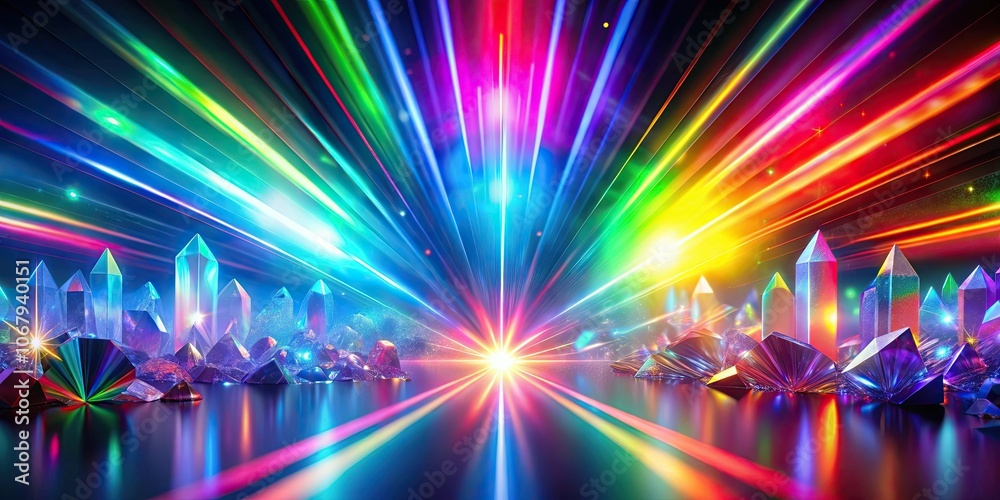Rainbow neon light flares background with crystal prism flare beams, neon, light, flares, background, crystal, prism, beams Rainbow neon light flares background with crystal prism flare beams, neon, light, flares, background, crystal, prism, beams