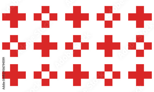 seamless red cross pattern Red Check Pattern