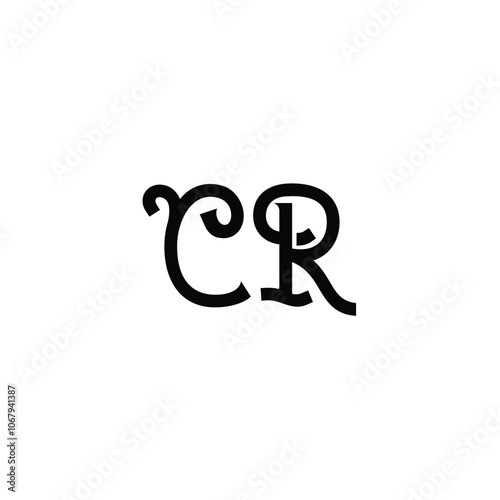 CR monogram logo design letter text name symbol monochrome logotype alphabet character simple logo