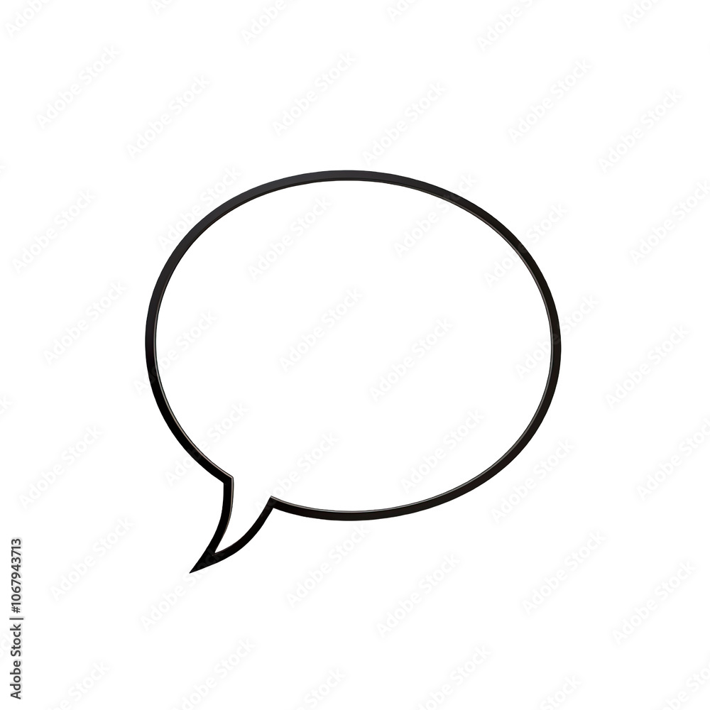 Thought Bubble with Minimalistic Black Outline Thought Bubble with Minimalistic Black Outline