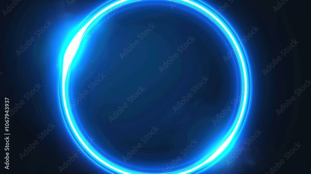 Abstract Blue Neon Frames in Geometric