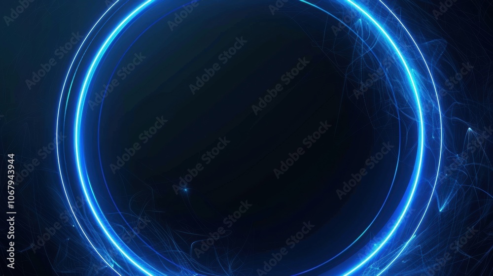 Naklejka premium Abstract Blue Neon Frames in Geometric