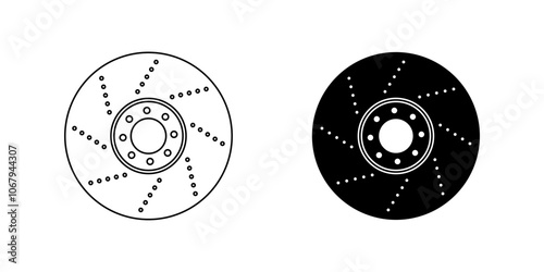 motorcycle brake disc icon set