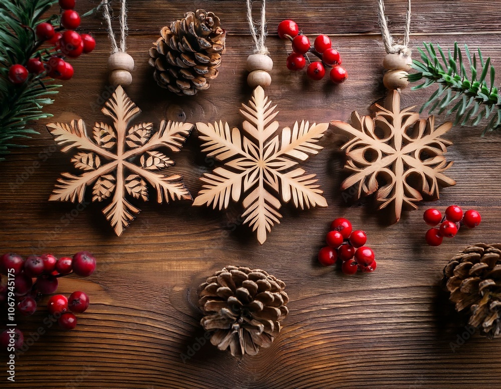 Rustic Holiday Snowflake Ornaments