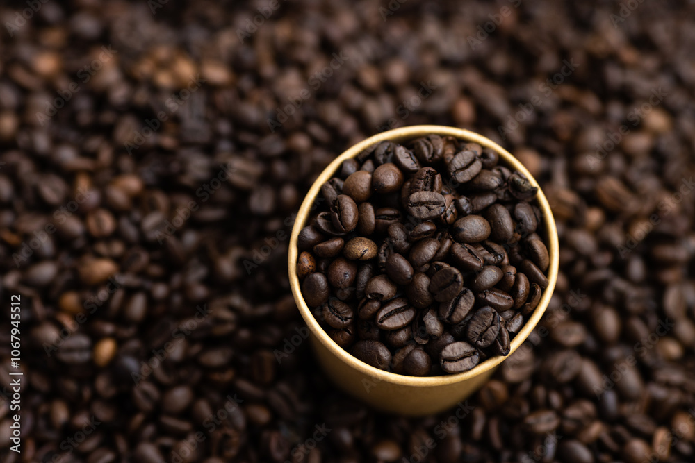 Macrophotography of roasted coffee beans. Macrophotography of roasted coffee beans.