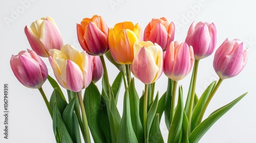 A Bouquet of Colorful Tulips