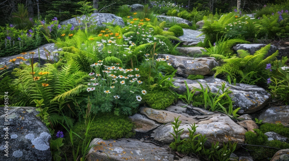 Blooming Wildflowers Amongst Rocks Blooming Wildflowers Amongst Rocks