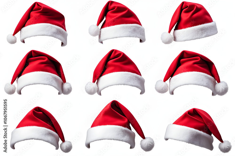 santa claus red hat isolated, set of santa claus hats, santa claus caps santa claus red hat isolated, set of santa claus hats, santa claus caps