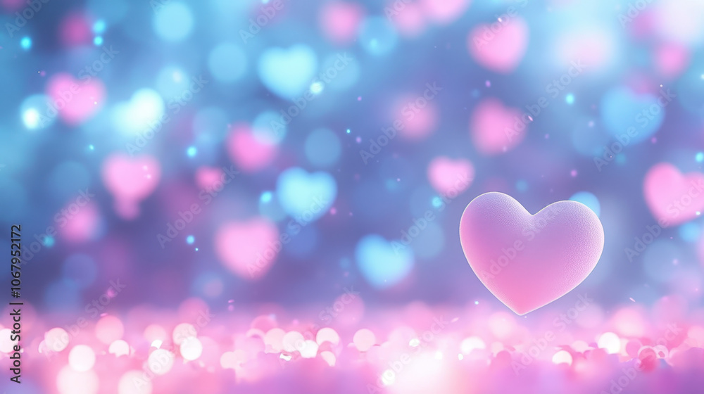 dreamy background featuring soft pink and blue hearts, creating romantic atmosphere. Perfect for love themed projects dreamy background featuring soft pink and blue hearts, creating romantic atmosphere. Perfect for love themed projects