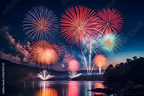 fireworks against a black background, Fireworks Icon, Fireworks Night