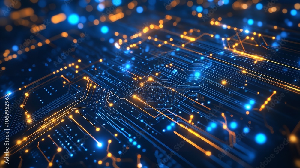 Abstract digital background with circuit line elements in technology Abstract digital background with circuit line elements in technology